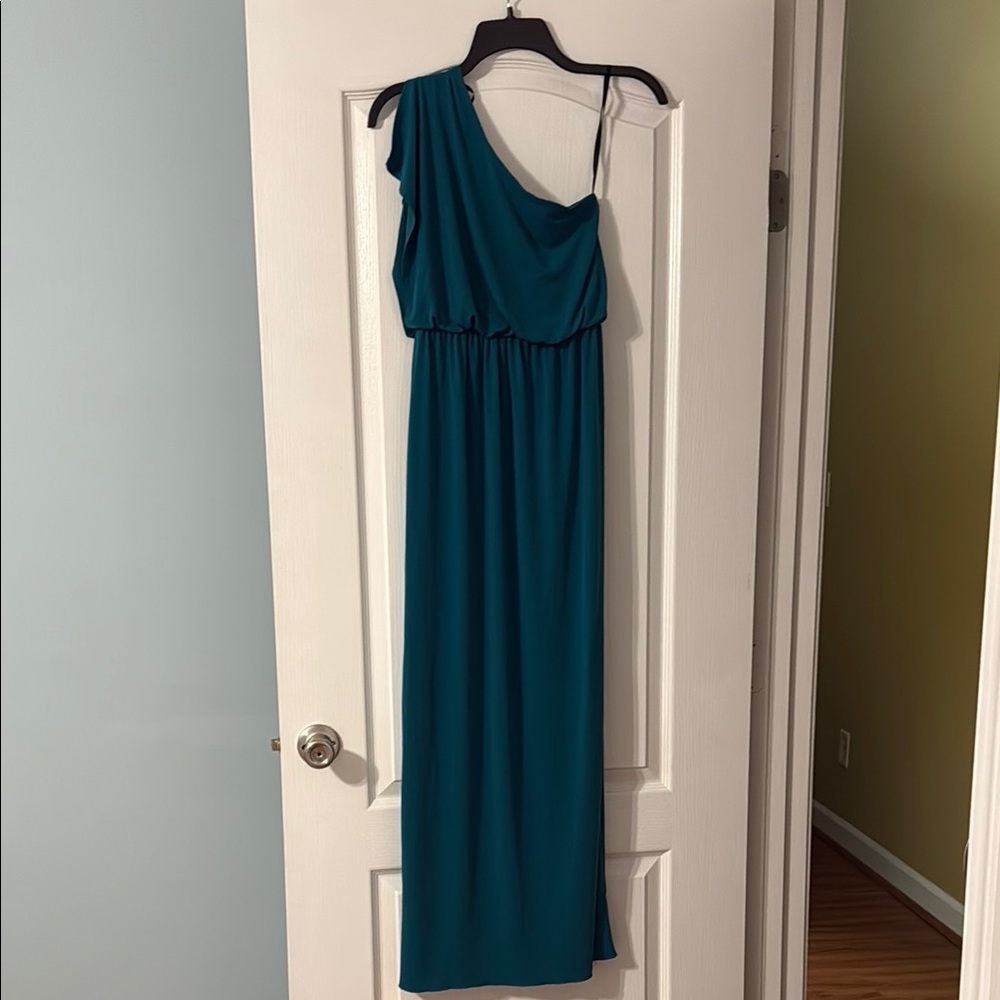 Elegant Teal One-Shoulder Dress